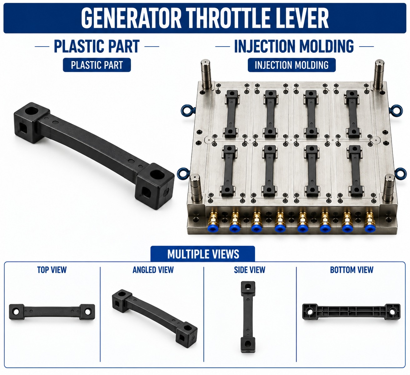 Generator Plastic Throttle Lever Mould and Moulding Service